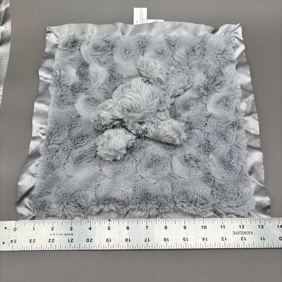 Cloud Island Gray Elephant Lovey Plush Swirl Security Blanket Satin Trim 13" - Picture 5 of 8